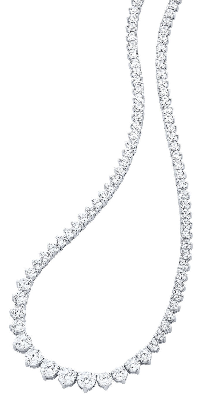 Halskette mit funkelnden synth. Zirkonia 