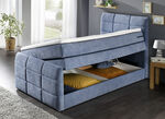 Boxspringbett mit Bettkasten und Topper BLAU