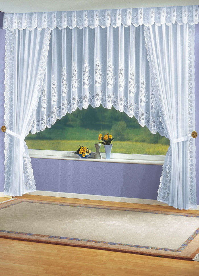 Aparter C-Bogen-Vorhang mit Floral-Dessin 