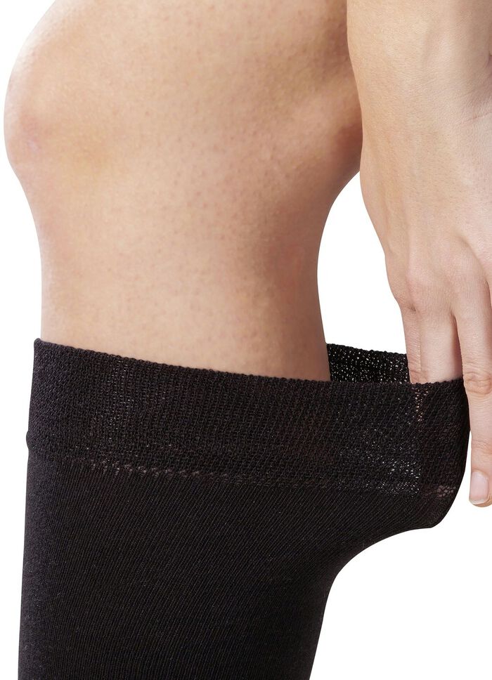 Zweierpack Komfort-Kniestr&uuml;mpfe oder -Socken SCHWARZ