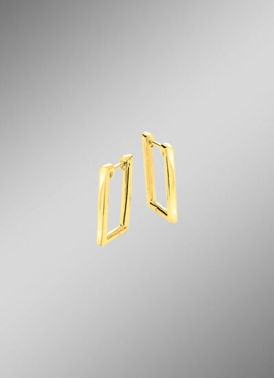 Moderne Klappcreolen in eckiger Form 