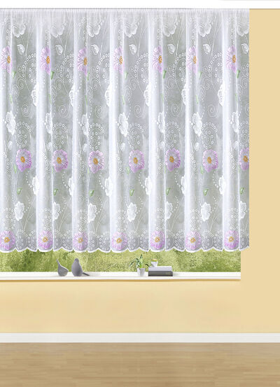Blumenfenster-Vorhang mit Universalschienenband 