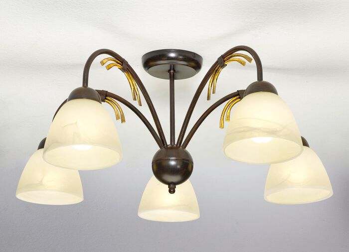 Deckenlampe mit Gestell aus Eisen 