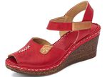 Gemini Sandalette aus schattiertem Rind-Nappaleder ROT-COGNAC