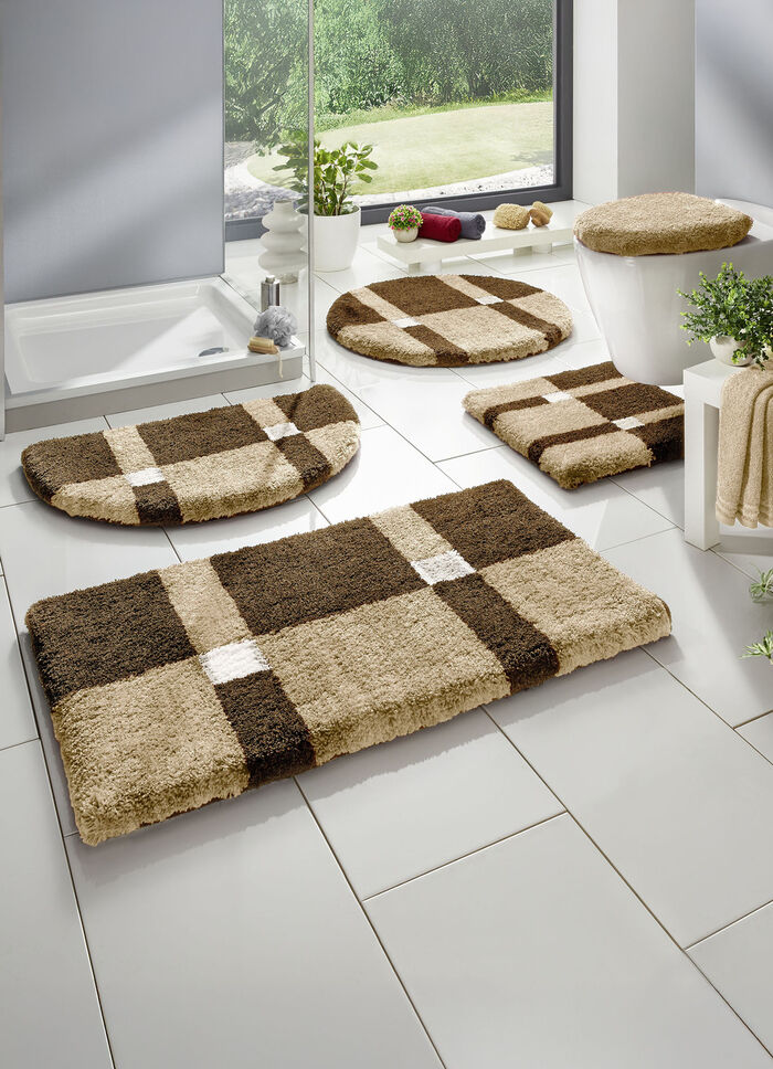 Badgarnitur mit rutschhemmender Rückseite BEIGE-BRAUN