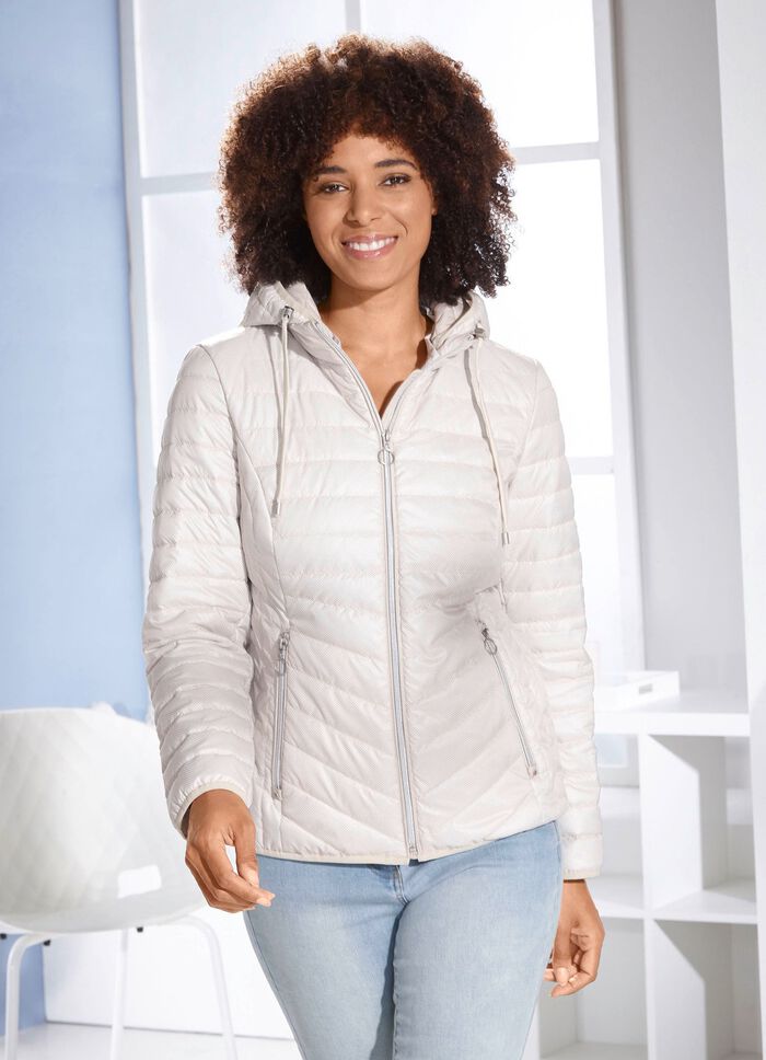 Kurzjacke mit apartem Minimaldessin 