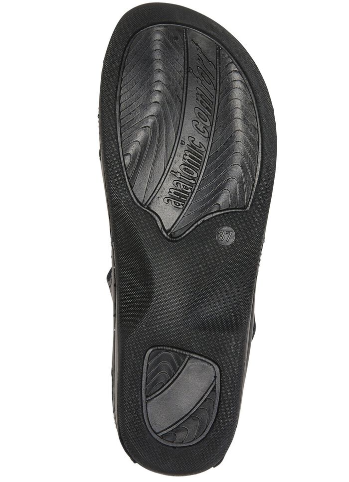 ELENA EDEN, klassische Damen-Sandalen, Weite H, mit Klettverschluss SCHWARZ