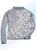 Pullover in Jacquard-Dessin GRAU MELIERT