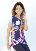 Shirt-Tunika mit floralem Dessin 