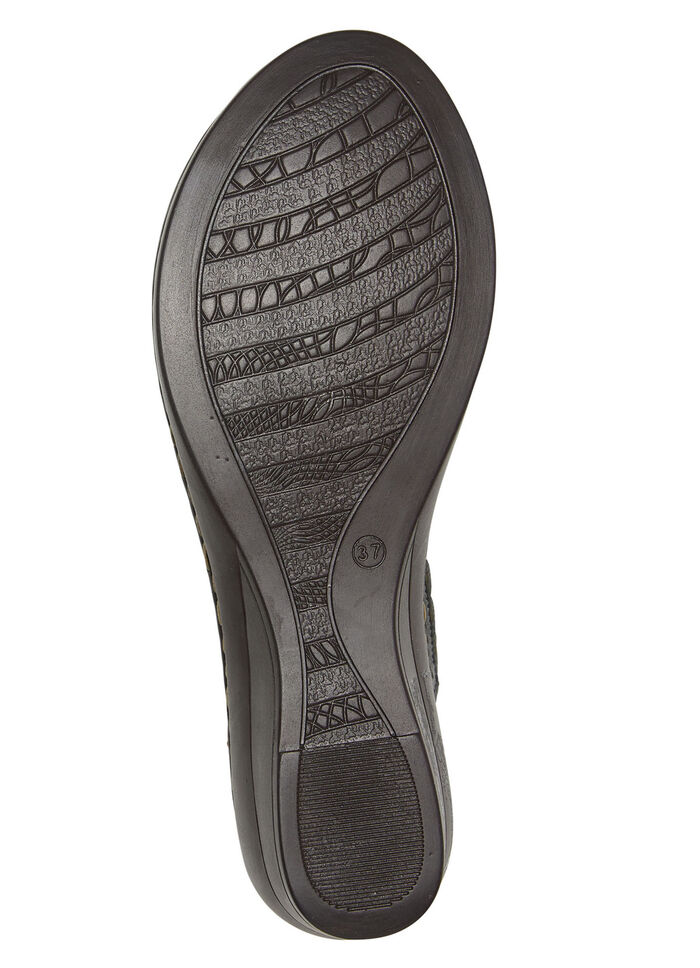 ELENA EDEN, sommerliche Damen-Sandaletten, Weite G, aus Leder SCHWARZ