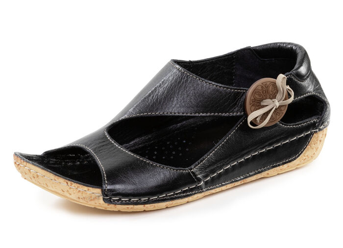 Gemini Sandale aus teils schattiertem Rind-Nappaleder SCHWARZ
