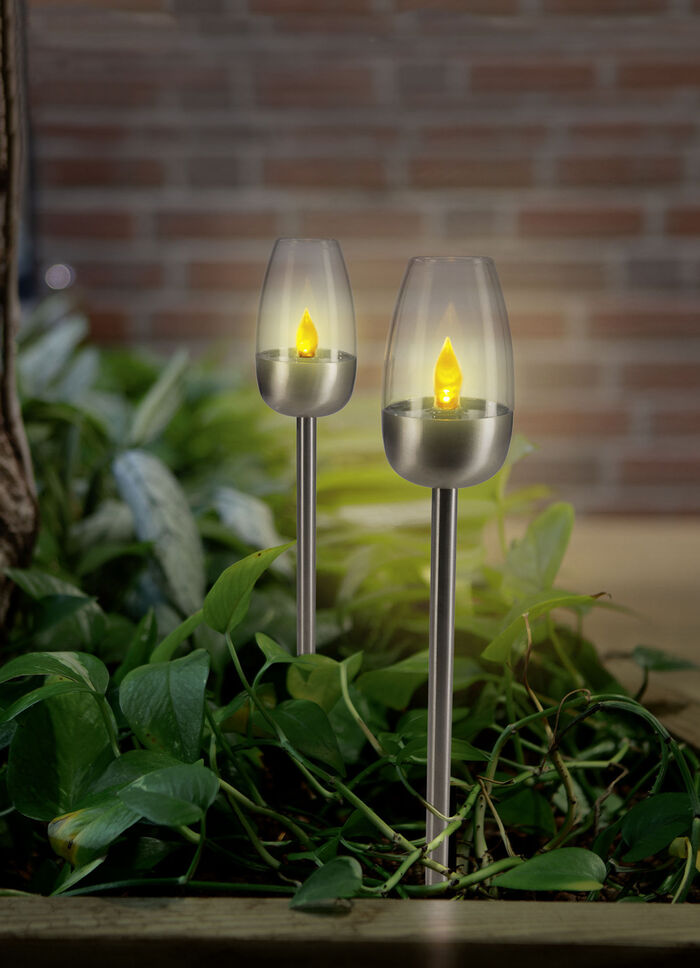 Solarfackel mit Flammeneffekt im 2er-Set 
