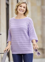 Pullover in Strukturstreifendessin 