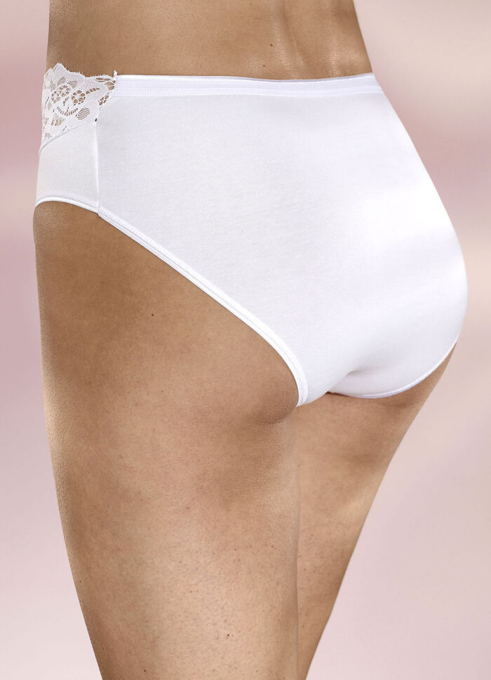 Laurina Viererpack Slips mit elastischer Spitze 