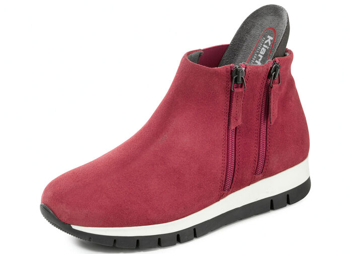 Bootie mit zwei Reissverschlüssen ROT