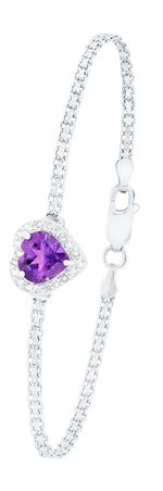 Bezauberndes Armband mit echt Amethyst und echten Weisstopasen 