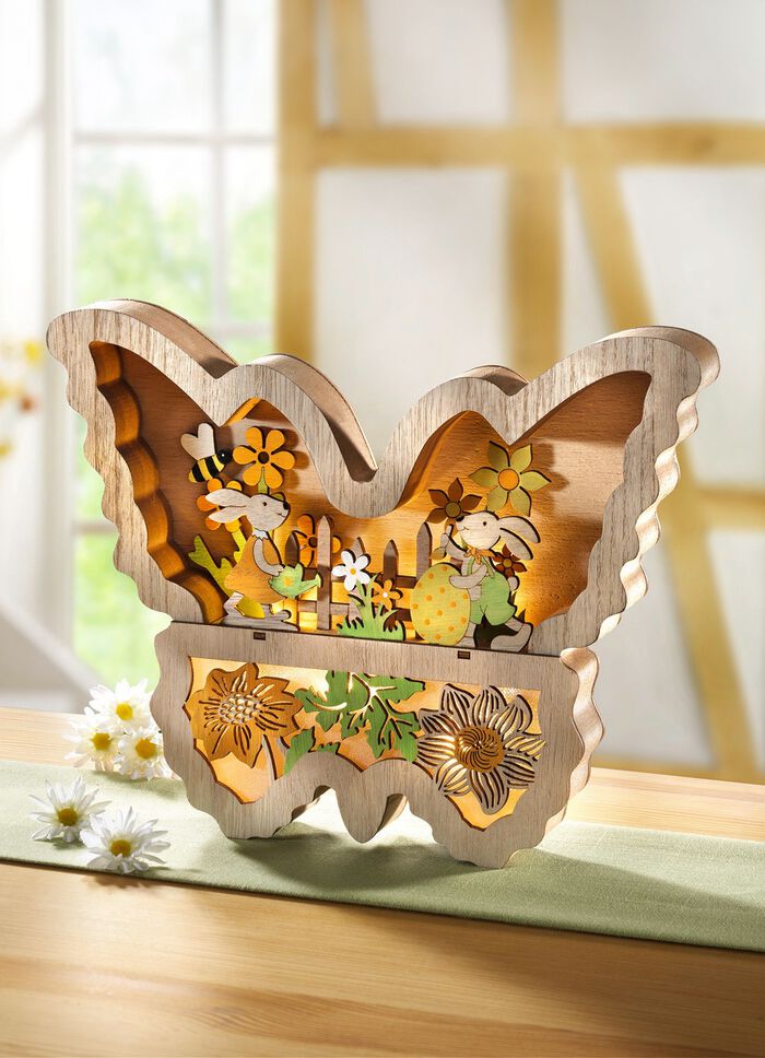 Beleuchteter Schmetterling aus Holz 
