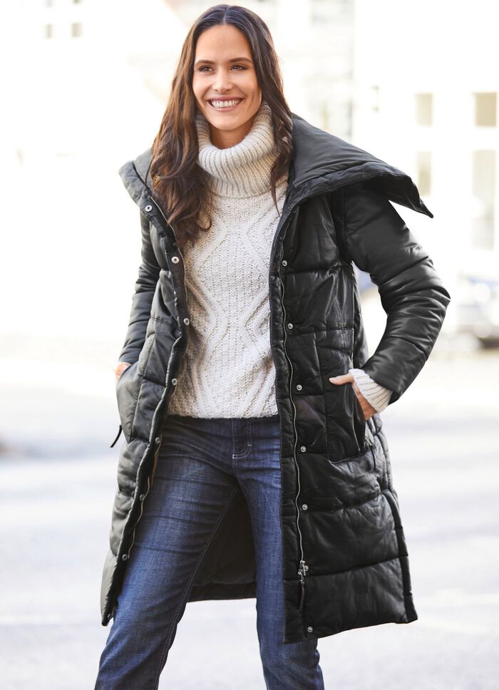 Leder-Steppmantel 2-in-1 von &laquo;Jilani&raquo; 