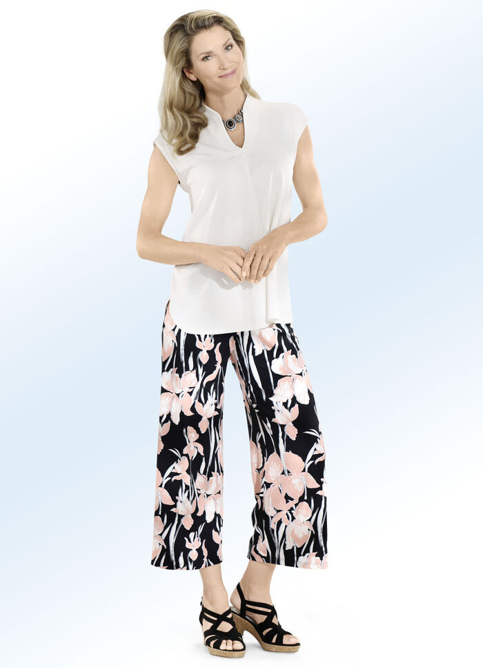 Culotte mit farbrillantem Inkjet-Druck SCHWARZ-BUNT