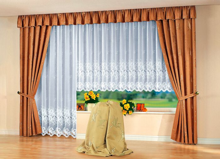 Tag/Nachtvorhang-Garnitur in verschiedenen Farben BRAUN