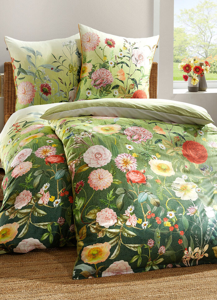 Wendebettwäsche-Garnitur aus Mako-Satin GRÜN