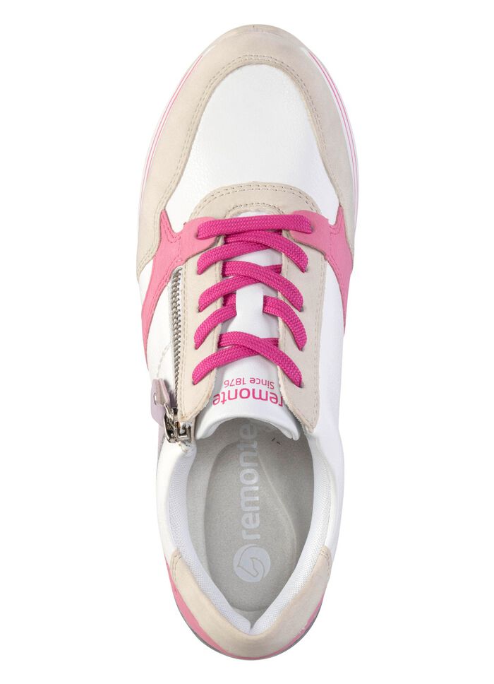 Remonte Schn&uuml;r-Sneaker aus Nappaleder CREME-BUNT