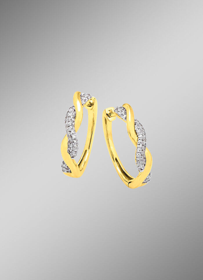 Wundervolle Creolen mit 60 Diamanten 