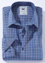 Kariertes &laquo;Milano Italy&raquo;-Hemd in 3 Farben MARINE-BLAU KARIERT