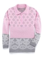 Pullover in Jacquard-Dessin ROS&Eacute;-GRAU MELIERT