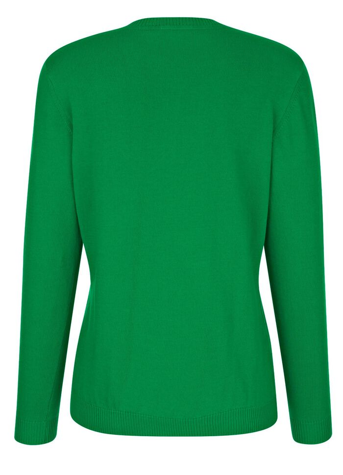 Strickjacke aus reiner Baumwolle GR&Uuml;N