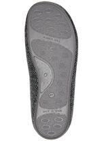 Pantoffel aus dezent gemustertem Textilmaterial GRAU