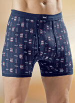 Viererpack Unterhosen mit paspeliertem Eingriff, allover dessiniert 