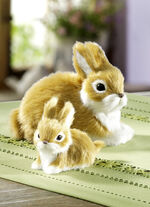 Hasen, 2er-Set, mit weichem Kunstfell HELLBRAUN