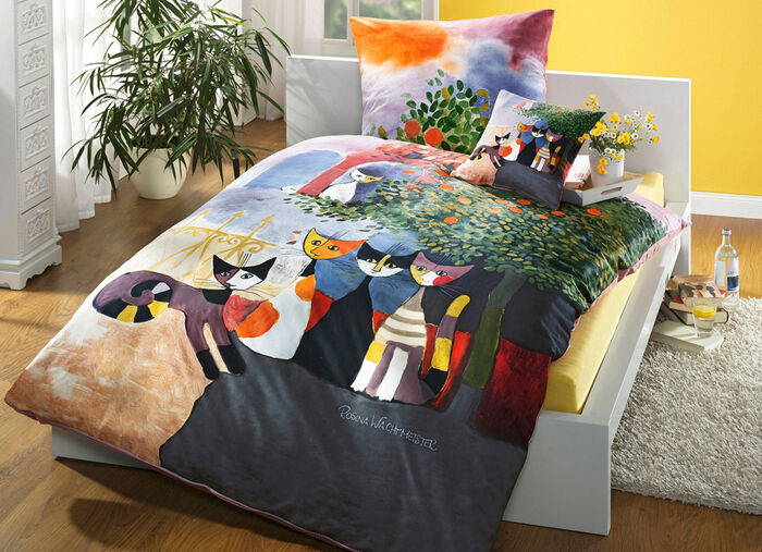 Bettwäsche-Garnitur mit Rosina Wachtmeister-Motiv BUNT