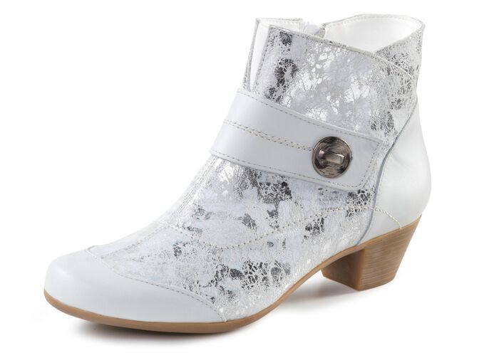 ELENA EDEN, elegante Damen-Stiefeletten, Weite G, mit herausnehmbarem Fussbett EISGRAU-SILBER