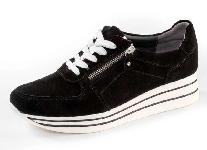 ELENA EDEN, bequeme Damen-Sneaker, Weite G, mit herausnehmbarem Fussbett SCHWARZ