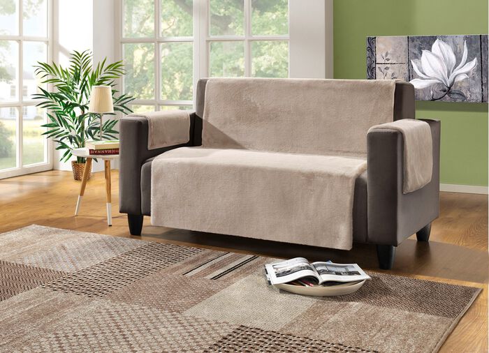 Sessel-,Couch- und Armlehnenschoner mit Anti-Rutsch-Beschichtung NATUR