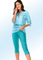 Pyjama mit 3/4-langen &Auml;rmeln und wadenlanger Hose 