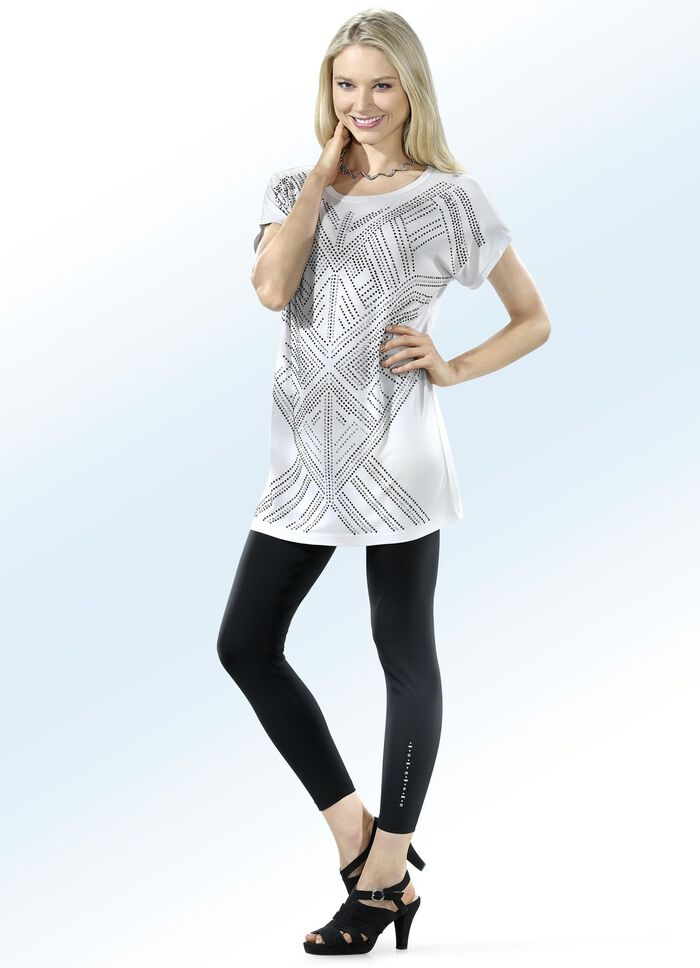 Leggings mit edel gl&auml;nzendem Ziermotiv SCHWARZ
