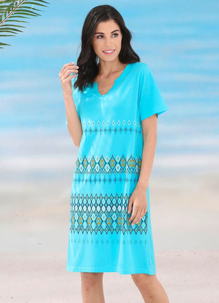 Zweierpack Kleider mit platziertem Druckdessin, aus reiner Baumwolle 