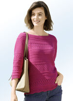 Pullover in tollem Mustermix HIMBEERE