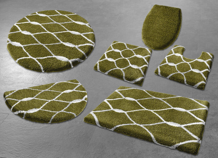 Badgarnitur mit rutschhemmender Latex-Rückseite OLIV