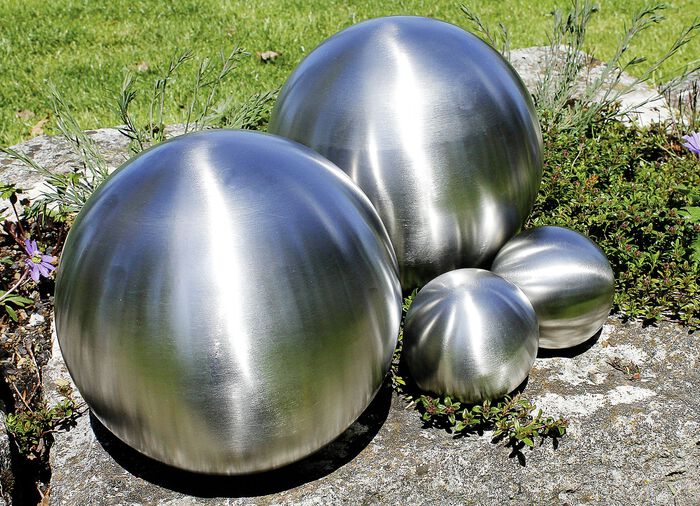 Edelstahlkugeln, 4er-Set SILBER MATT