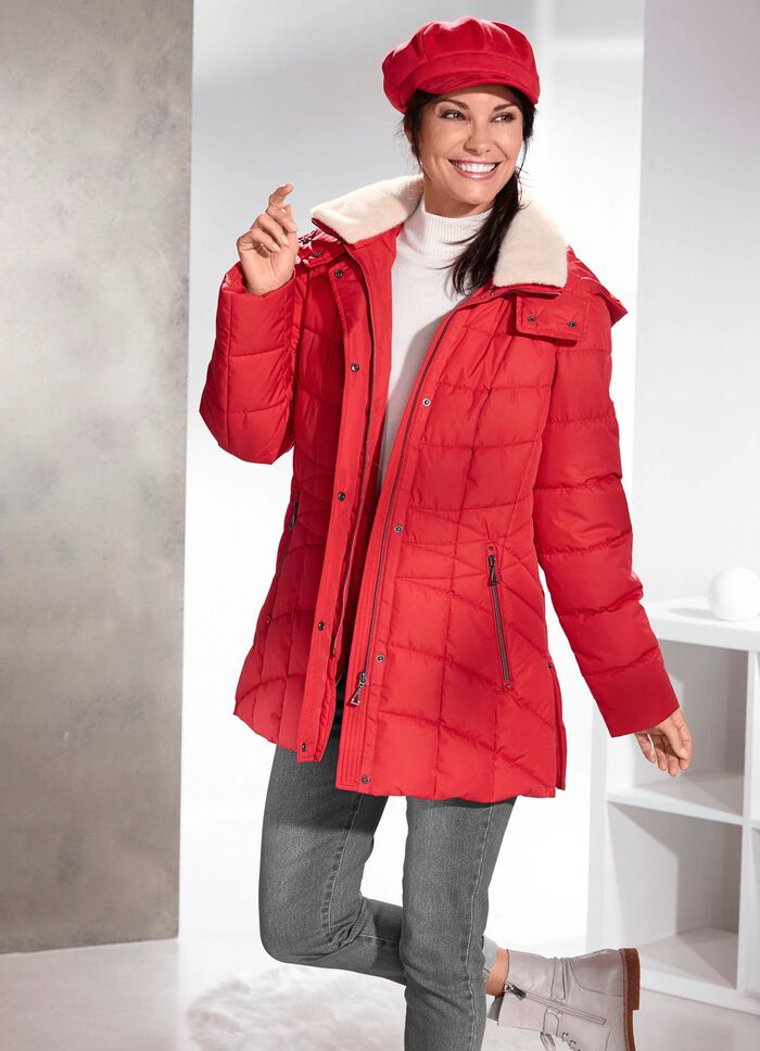 Funktionsjacke mit abnehmbarem Kunstpelz-Besatz am Kragen 