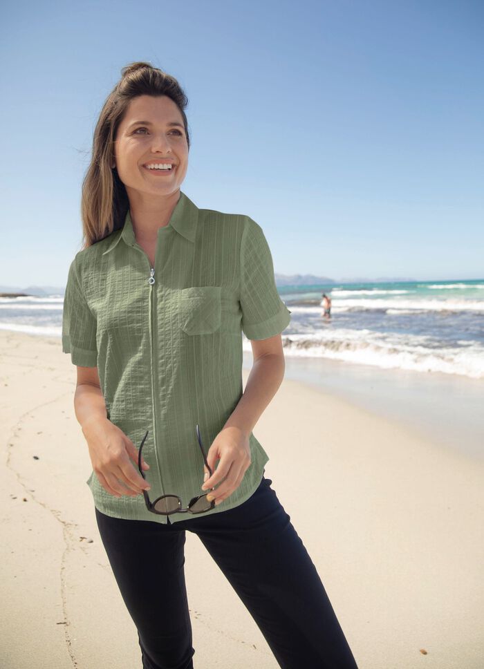 Kombistarke Blusenjacke SCHILFGRÜN