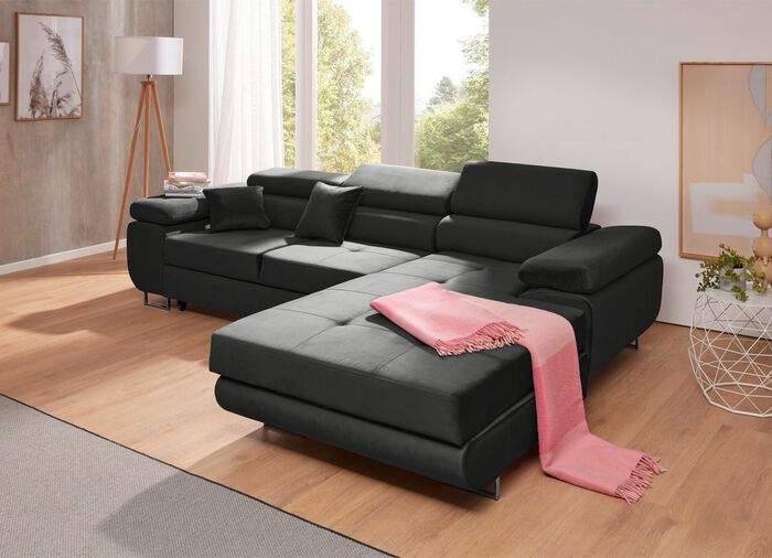 Polsterm&ouml;bel mit Funktion und verstellbaren Kopfst&uuml;tzen ANTHRAZIT