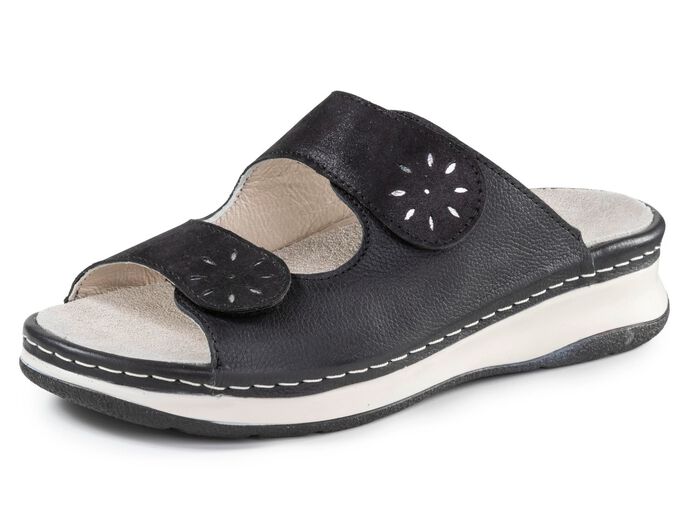 ELENA EDEN, bequeme Damen-Pantoletten, Weite H, mit herausnehmbarem Fussbett 