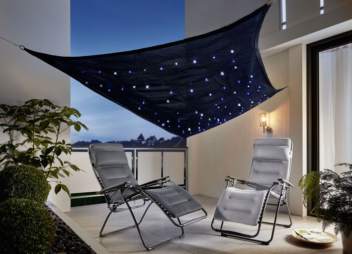 LED-Sonnensegel SCHWARZ-BLAU