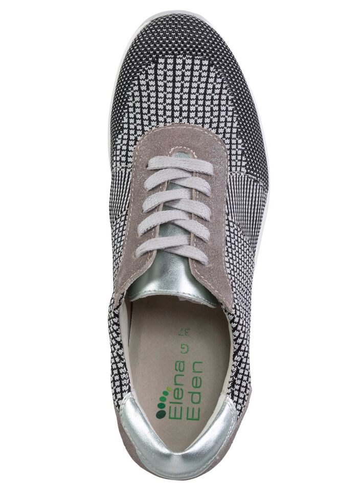 ELENA EDEN Schn&uuml;rschuh mit Leder-Bes&auml;tzen 