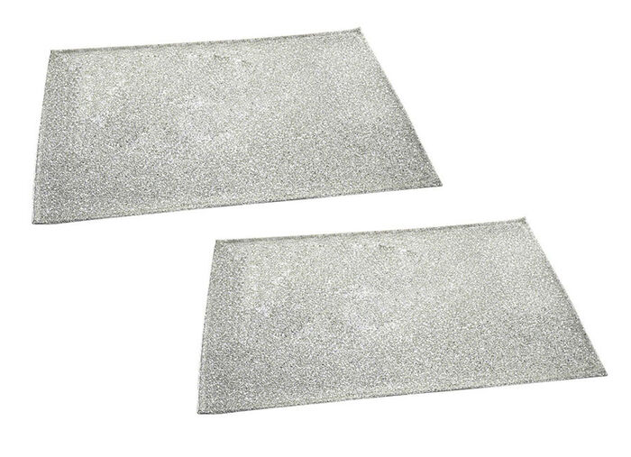 2-teiliges Platz-Set in pflegeleichte Qualität SILBER